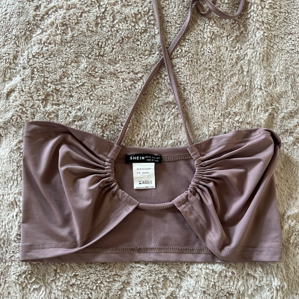 Mauve Cropped strappy top